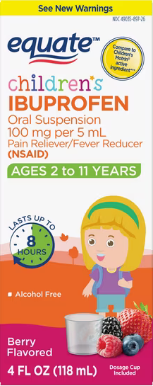 Equate Children's ibuprofen 100 mg per 5 mL